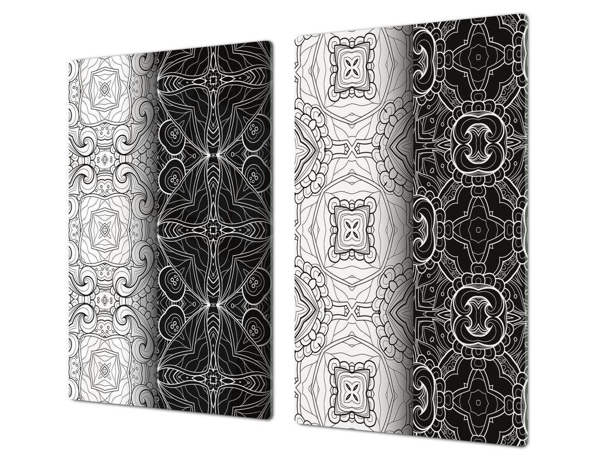 Glass Kitchen Board 60D20: Black & White texture 2