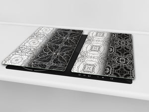 Glass Kitchen Board 60D20: Black & White texture 2