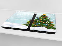 CUTTING BOARD and Cooktop Cover ;D20 Christmas Series: Christmas tree in the snow