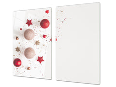 CUTTING BOARD and Cooktop Cover ;D20 Christmas Series: Christmas balls and stars
