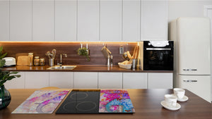 Induction Cooktop Cover –Shatter Resistant Glass Kitchen Board – Hob cover; MEASURES: SINGLE: 60 x 52 cm (23,62” x 20,47”); DOUBLE: 30 x 52 cm (11,81” x 20,47”); D32 Paintings Series: Beautiful Asian nature