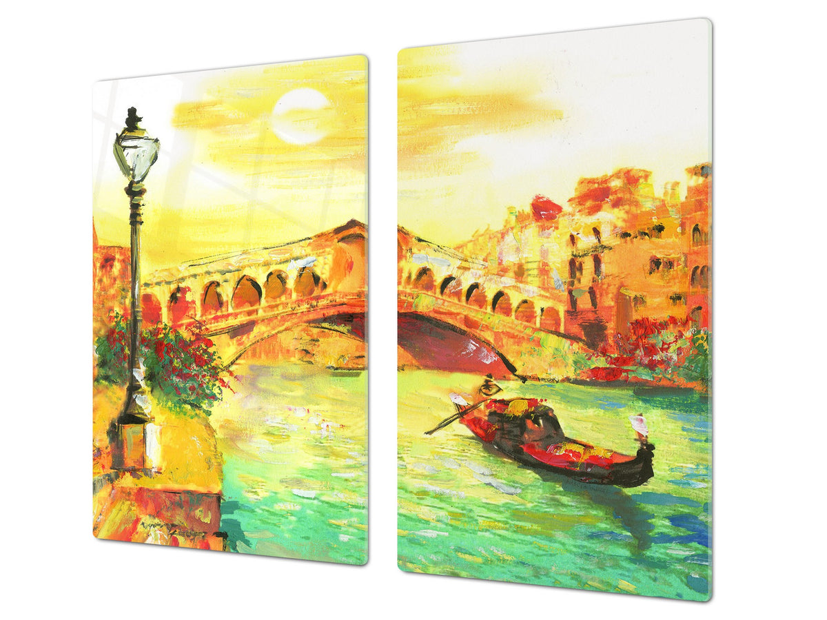 UNIQUE Tempered GLASS Kitchen Board 60D05A: Venice 1