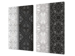 Glass Kitchen Board 60D20: Black & White texture