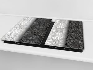 Glass Kitchen Board 60D20: Black & White texture