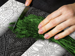 Glass Kitchen Board 60D20: Black & White texture