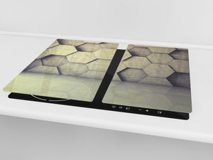 Tablero de cocina de VIDRIO templado – Resistente a golpes y arañazos  - D10A Serie Texturas A: Textura