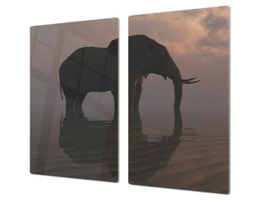 Tempered GLASS Cutting Board 60D01: Elephant 2