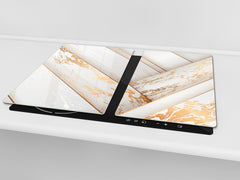 TEMPERED GLASS CHOPPING BOARD – Glass Cutting Board and Worktop Saver – Worktop protector; MEASURES: SINGLE: 60 x 52 cm (23,62” x 20,47”); DOUBLE: 30 x 52 cm (11,81” x 20,47”); D30 Decorative Surfaces Series: Luxury white panels