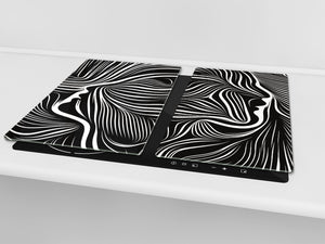Copy of Induction Cooktop Cover –Shatter Resistant Glass Kitchen Board – Hob cover; MEASURES: SINGLE: 60 x 52 cm (23,62” x 20,47”); DOUBLE: 30 x 52 cm (11,81” x 20,47”); D32 Paintings Series: Human soul
