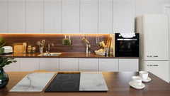 Tempered GLASS Kitchen Board – Impact & Scratch Resistant; D22 Marbles 2 Series: White marble design