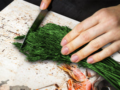 Tempered GLASS Cutting Board 60D16: Shrimp with wine