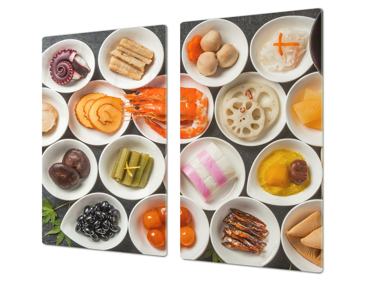 Tempered GLASS Cutting Board 60D16: Seafood 1