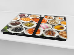 Tempered GLASS Cutting Board 60D16: Seafood 1