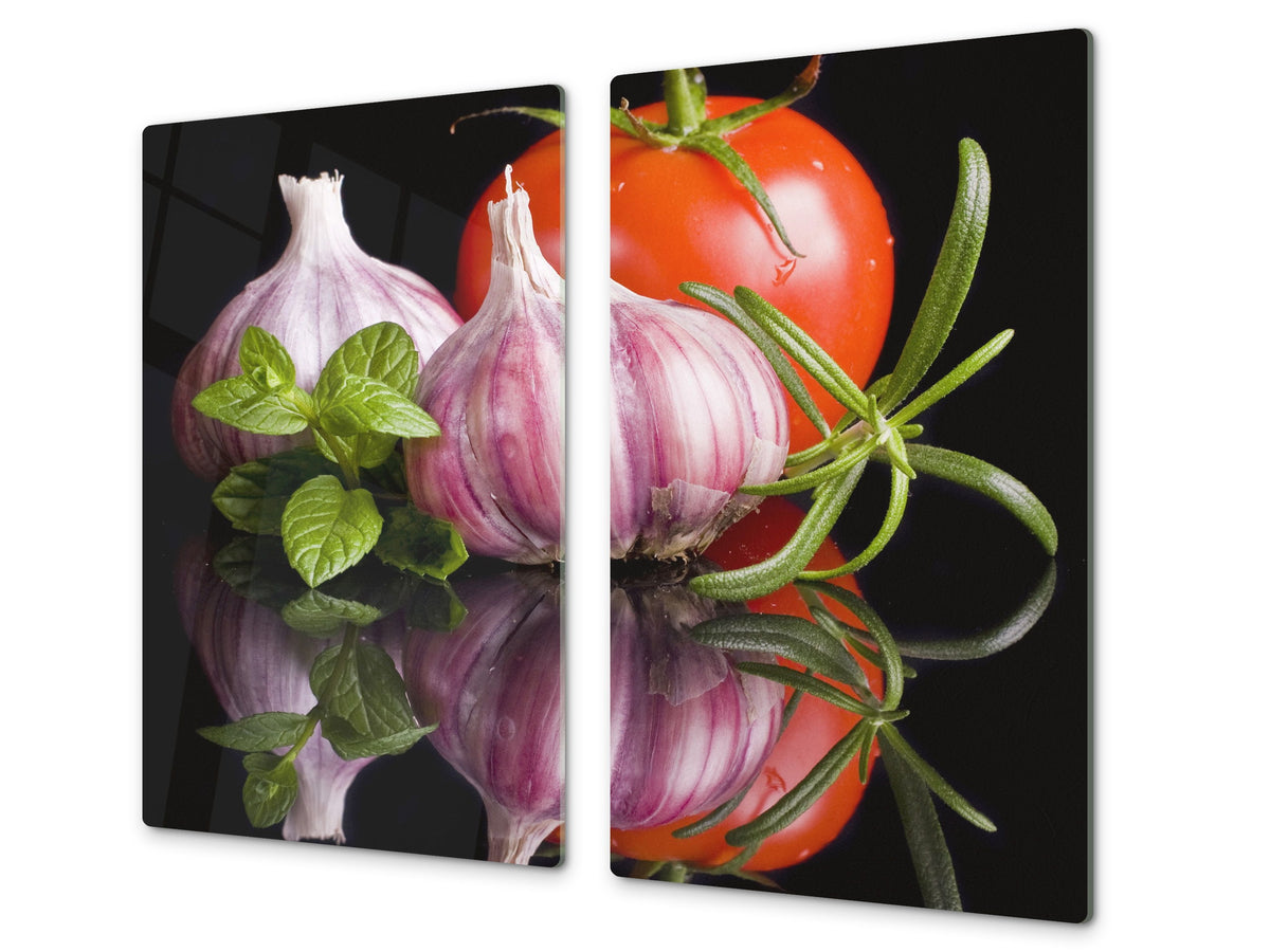 KITCHEN BOARD & Induction Cooktop Cover  D07 Fruits and vegetables: Garlic