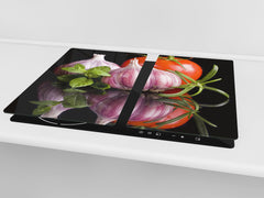 KITCHEN BOARD & Induction Cooktop Cover  D07 Fruits and vegetables: Garlic