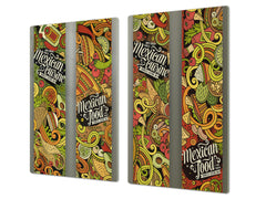 Tempered GLASS Cutting Board 60D16: Mexic food