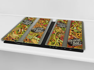 Tempered GLASS Cutting Board 60D16: Mexic food