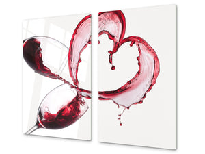 Schneidbrett aus Hartglas und schützende Arbeitsoberfläche D04 Drinks Series: Wine 15