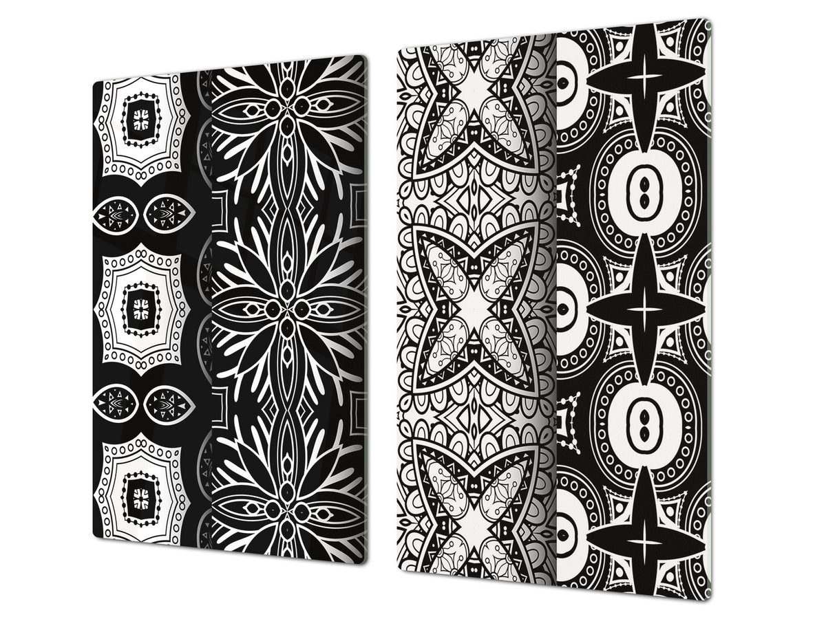 Glass stove top 60D21: Black & White Pattern 2