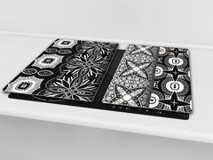 Glass stove top 60D21: Black & White Pattern 2