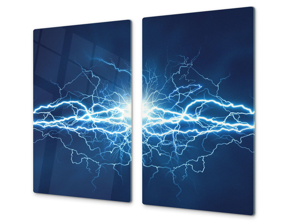 Tempered GLASS Cutting Board D01 Abstract Series: Electricity