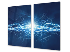 Tempered GLASS Cutting Board D01 Abstract Series: Electricity