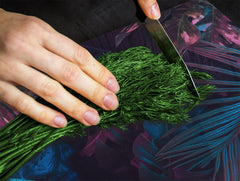 Induction Cooktop Cover Kitchen Board – Impact Resistant Glass Pastry Board – Heat resistant; MEASURES: SINGLE: 60 x 52 cm (23,62” x 20,47”); DOUBLE: 30 x 52 cm (11,81” x 20,47”); D31 Tropical Leaves Series: Fluorescent jungle