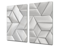 TEMPERED GLASS CHOPPING BOARD – Glass Cutting Board and Worktop Saver – Worktop protector; MEASURES: SINGLE: 60 x 52 cm (23,62” x 20,47”); DOUBLE: 30 x 52 cm (11,81” x 20,47”); D30 Decorative Surfaces Series: Leather tiles