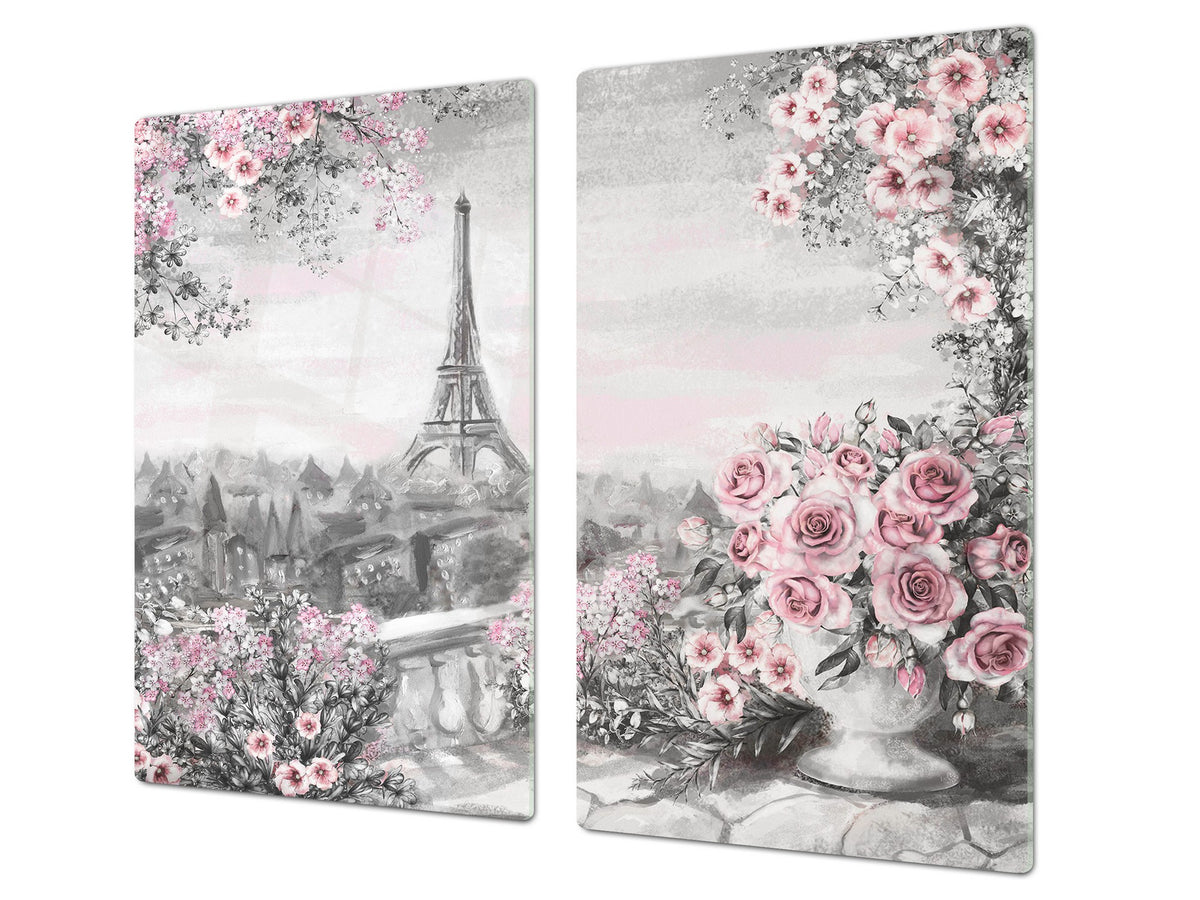 UNIQUE Tempered GLASS Kitchen Board 60D05A: Paris 1