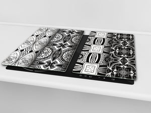 Glass stove top 60D21: Black & White Pattern