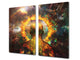 Chopping Board Set - Induction Cooktop Cover – Glass Cutting Board; MEASURES: SINGLE: 60 x 52 cm (23,62” x 20,47”); DOUBLE: 30 x 52 cm (11,81” x 20,47”); D33 Abstract Graphics Series: Ring of fire