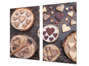 TEMPERED GLASS CHOPPING BOARD 60D13: Cookies hearts