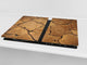 Planche à découper en verre trempé et couvre-cuisinièr; D10A Série Textures A: Bois 26
