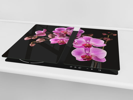 Glass Cutting Board and Worktop Saver D06 Flowers Series: Orchid 5