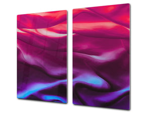 UNIQUE Tempered GLASS Kitchen Board –Scratch Resistant Glass Cutting Board –Glass Countertop MEASURES: SINGLE: 60 x 52 cm (23,62” x 20,47”); DOUBLE: 30 x 52 cm (11,81” x 20,47”); D29 Colourful Variety Series: Colourful silk