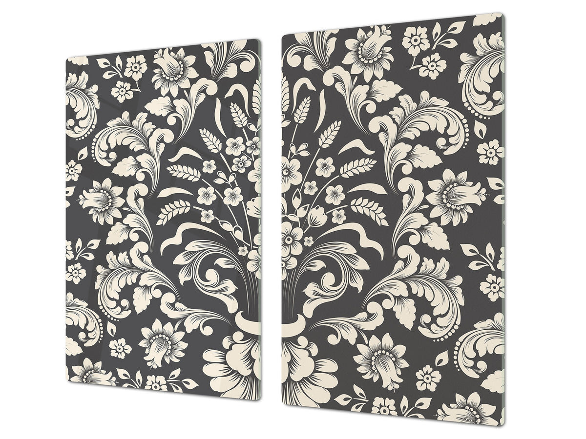 Glass Kitchen Board 60D20: Flower texture