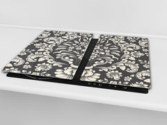 Glass Kitchen Board 60D20: Flower texture