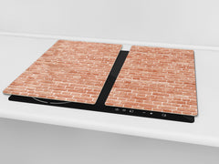 KITCHEN BOARD & Induction Cooktop Cover – Glass Pastry Board D25 Textures and tiles 1 Series: Vintage red brick texture