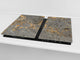 CUTTING BOARD and Cooktop Cover - Impact & Shatter Resistant Glass D21 Marbles 1 Series: Luxurious dark grey marble