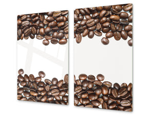 Tagliere in VETRO temperato – Proteggi-piano di lavoro e spianatoia; D05 Serie Caffè Caffè 118