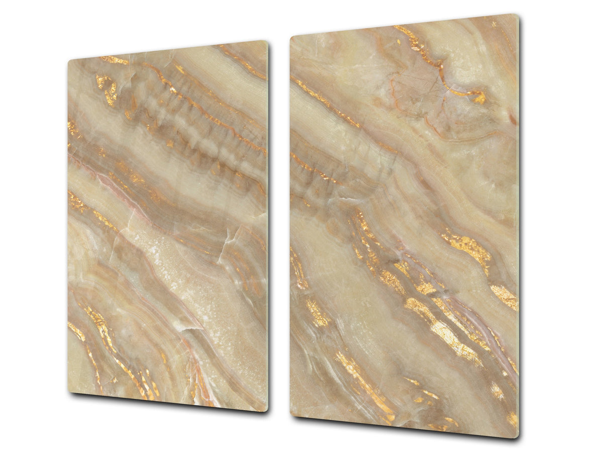 Chopping Board - Induction Cooktop Cover D21 Marbles 1 Series: Golden mineral