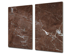 Chopping Board - Induction Cooktop Cover - Glass Cutting Board D22 Marbles 2 Series: Polished brown stone