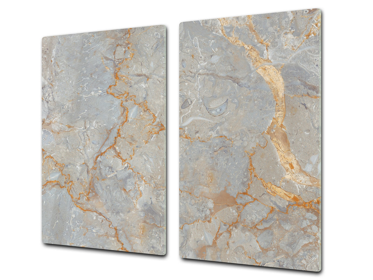 Chopping Board - Induction Cooktop Cover - Glass Cutting Board D22 Marbles 2 Series: Natural breccia marble