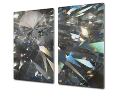 TEMPERED GLASS CHOPPING BOARD – Glass Cutting Board and Worktop Saver – Worktop protector; MEASURES: SINGLE: 60 x 52 cm (23,62” x 20,47”); DOUBLE: 30 x 52 cm (11,81” x 20,47”); D30 Decorative Surfaces Series: Diamond shapes