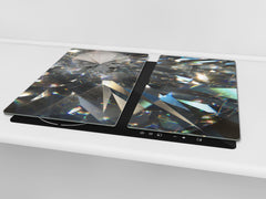 TEMPERED GLASS CHOPPING BOARD – Glass Cutting Board and Worktop Saver – Worktop protector; MEASURES: SINGLE: 60 x 52 cm (23,62” x 20,47”); DOUBLE: 30 x 52 cm (11,81” x 20,47”); D30 Decorative Surfaces Series: Diamond shapes