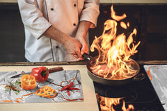 Chopping Board - Induction Cooktop Cover - Glass Cutting Board D22 Marbles 2 Series: Glossy slab marble texture