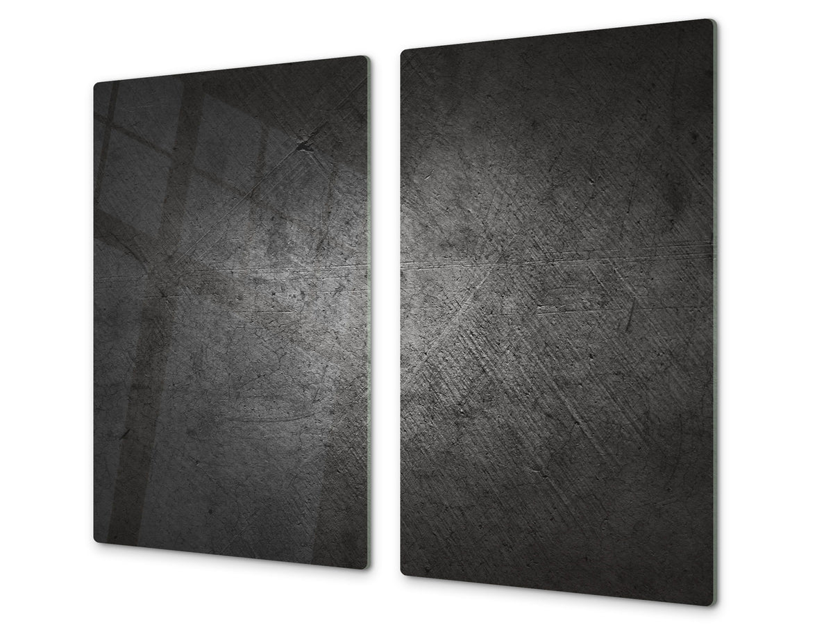 Tempered GLASS Kitchen Board – Impact & Scratch Resistant D10B Textures Series B: Raw Concrete