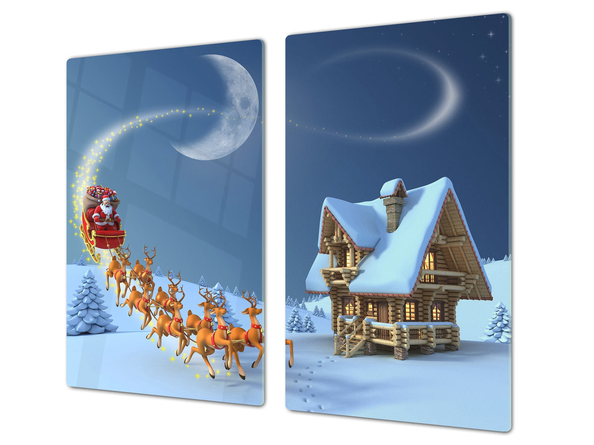 CUTTING BOARD and Cooktop Cover ;D20 Christmas Series: Santa team
