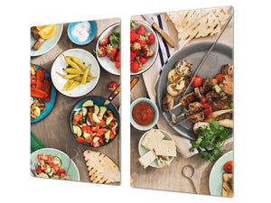 Tempered GLASS Cutting Board 60D16: Skewers