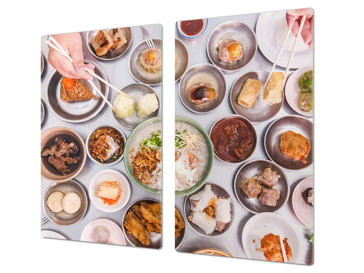 Tempered GLASS Cutting Board 60D16: Indian feast